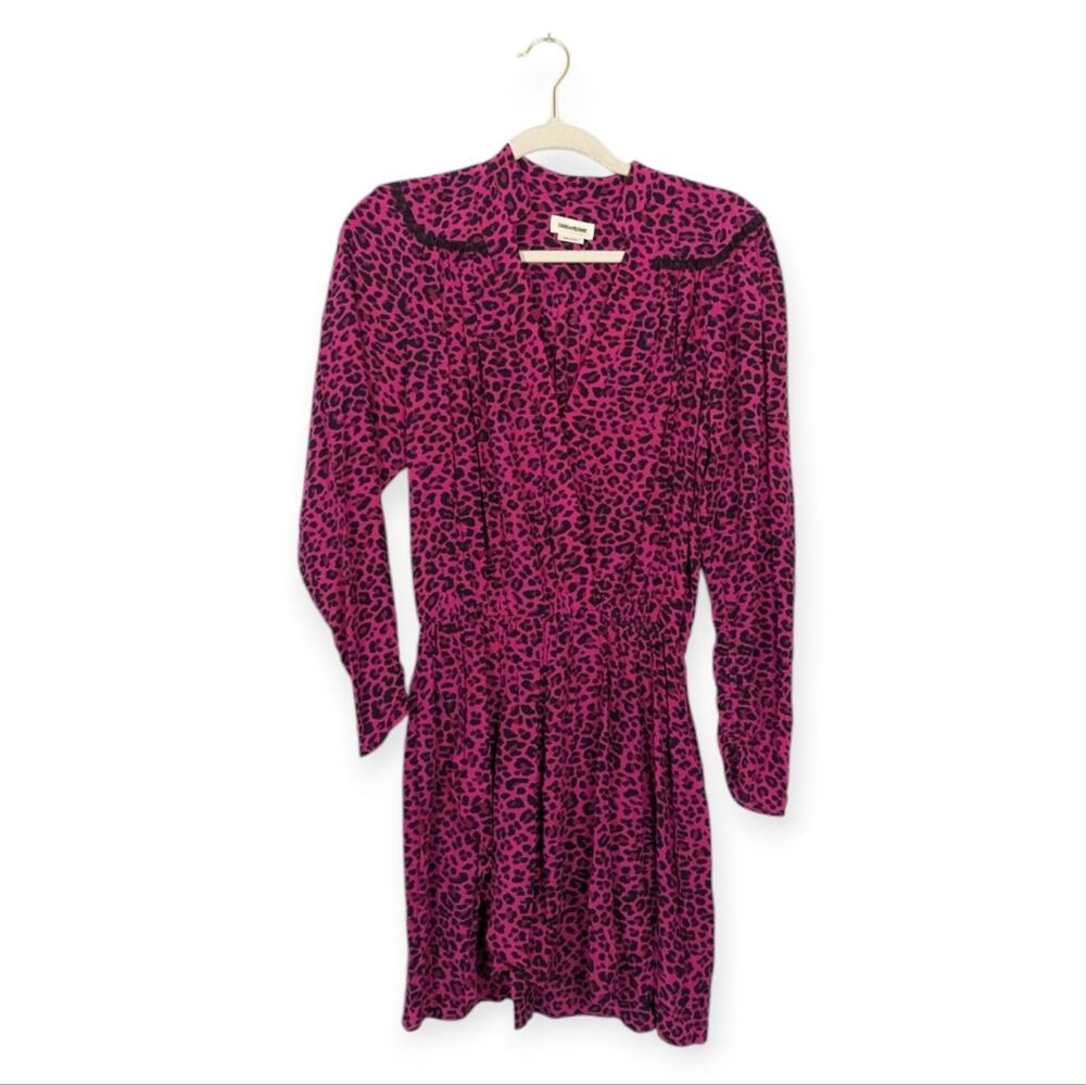 Zadig & Voltaire Pink Leopard Print Reveal Dress
